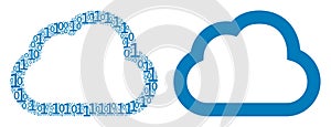 Cloud Composition of Binary Digits
