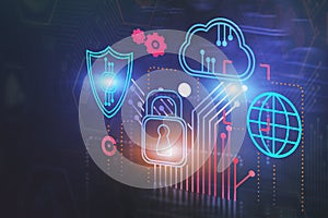 Cloud computer and cyber security interface