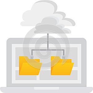 Cloud computer icon file database storage vector