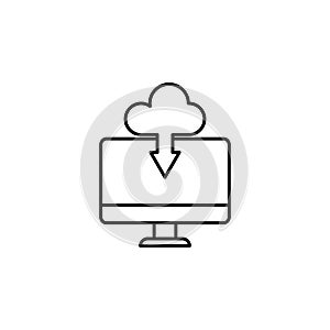 cloud, computer icon. Simple outline vector of Web Design Development  set icons for UI and UX, website or mobile application