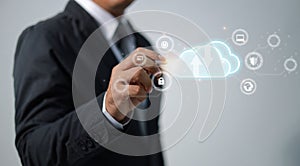 Cloud Computer technology and storage online for computer business network ideas.