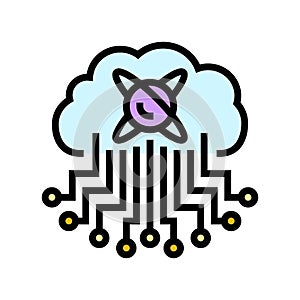 cloud computin quantum technology color icon vector illustration