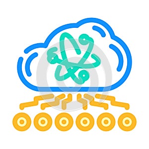 cloud computin quantum technology color icon vector illustration