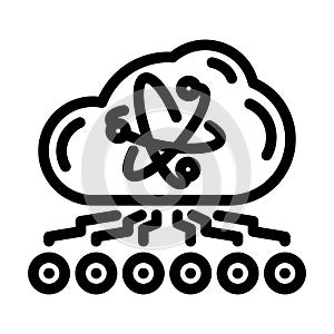 cloud computin quantum technology line icon vector illustration