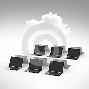 Cloud computing 3d sign on laptop computer