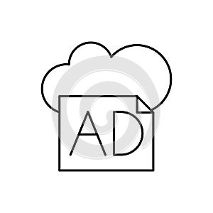 Cloud computing, advertisement, SEO icon. Simple line, outline vector elements of commerce icons for ui and ux, website or mobile