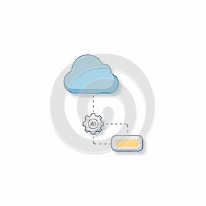 Cloud Computing AI Data Processing Illustration