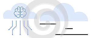 Cloud Computing with AI Integration Highlighting Digital Connectivity and Data Distribution