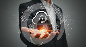 Cloud computing and AI technology in the palm of hand for innovative solutions
