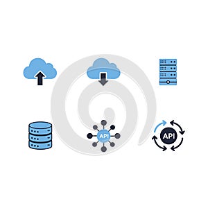 Cloud Computing and API Icons Set