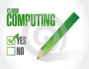 cloud computing approval sign illustration