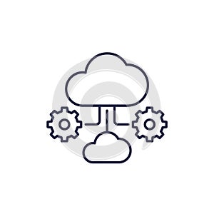cloud computing architecture line icon, vector
