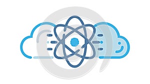 Cloud Computing with Atomic Structure, Science and Technology, vector design Generative AI