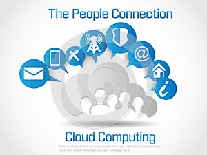 Cloud computing background infographic people connection