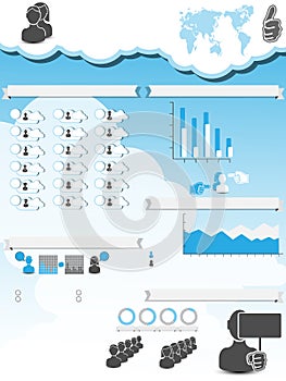 Cloud computing background infographic people connection