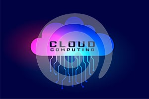 Cloud computing background with tech lines