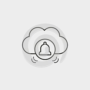 Cloud, computing, bells, outline, icon. Web Development Vector Icon. Element of simple symbol for websites, web design, mobile app