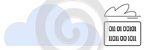 Cloud Computing with Binary Data Concept Highlighting Digital Networking and Data Storage