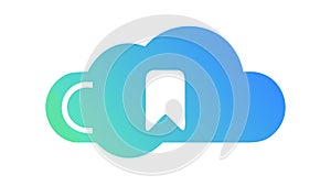 Cloud Computing with Bookmark Icon in Modern Gradient, vector design Generative AI