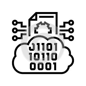 cloud computing business process line icon vector illustration