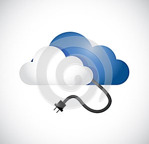 Cloud computing cable connection illustration