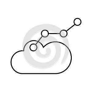 Cloud computing, chart icon. Simple line, outline vector elements of commerce icons for ui and ux, website or mobile application