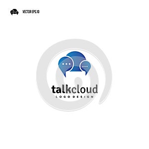 Cloud computing with chat Talk logo design