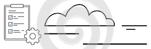 Cloud Computing with Checklist and Gear Icon Productivity and Workflow Management