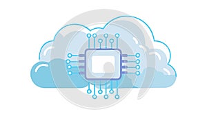 Cloud Computing Chip Technology Innovation Vector, vector design Generative AI