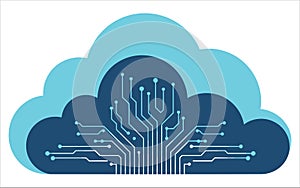 Cloud Computing Circuit Board Technology Network Digital Data Storage Concept