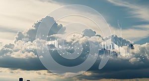 Cloud Computing City Digital Transformation, Data Storage Concept