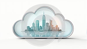 Cloud Computing City Skyline Concept