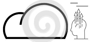 Cloud Computing and Innovation Concept Data Transfer and Human Thought Integration