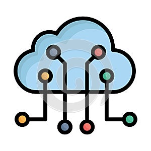 Cloud computing, cloud connection Vector icon which can easily modify