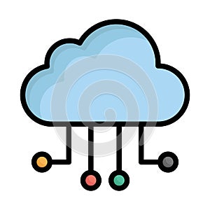 Cloud computing, cloud connection Vector Icon which can easily modify