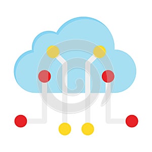 Cloud computing, cloud connection Vector icon which can easily modify
