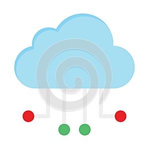Cloud computing, cloud connection Vector Icon which can easily modify