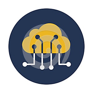 Cloud computing, cloud connection Vector icon which can easily modify