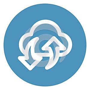 Cloud computing, cloud data Bold Outline vector icon which can be easily modified do edit