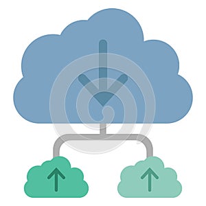 Cloud computing, cloud data Color Vector icon which can easily modify or edit