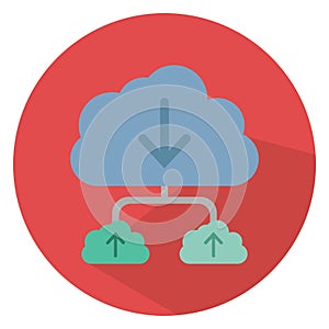 Cloud computing, cloud data Color Vector icon which can easily modify or edit