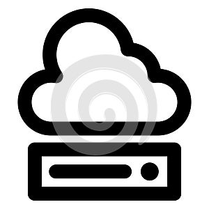 Cloud computing, cloud network Bold Outline Vector icon which can easily modified or edited