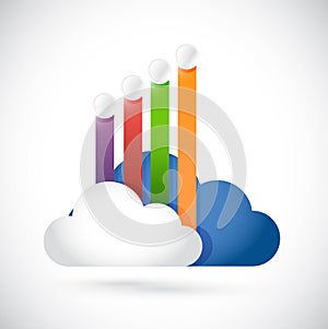 Cloud computing with color banners illustration