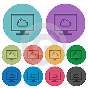 Cloud computing color darker flat icons
