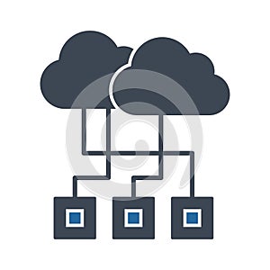 Cloud computing Color Vector icon which can easily modify or edit