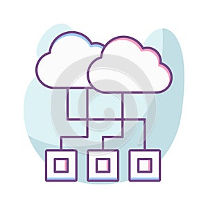 Cloud computing Color Vector icon which can easily modify or edit