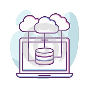 Cloud computing Color Vector icon which can easily modify or edit