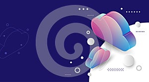 Cloud computing communication. Internet technology background. Abstract data network online