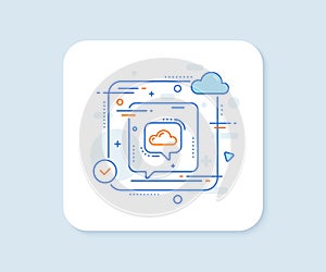 Cloud computing communication line icon. Internet data storage sign. Vector