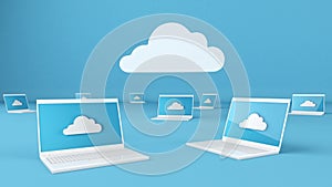 Cloud computing computer connection concept 3d illustration